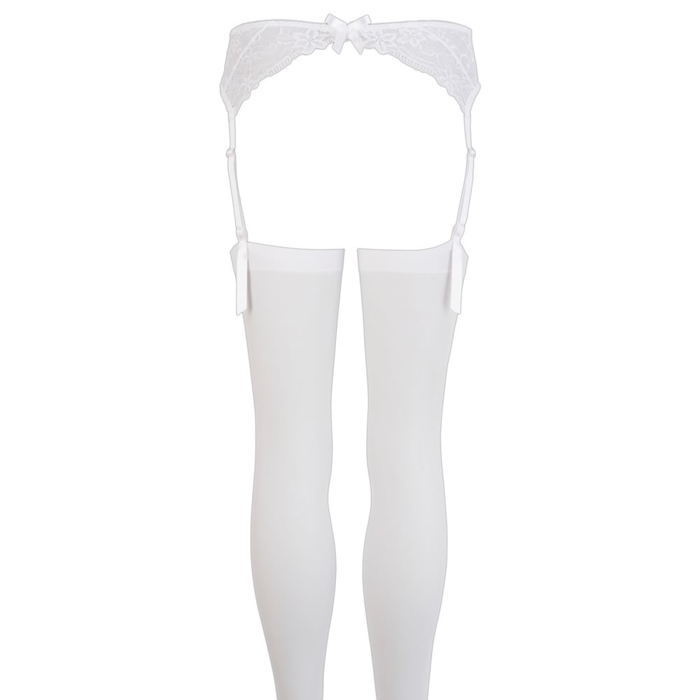Lace Suspenderbelt with stockings white