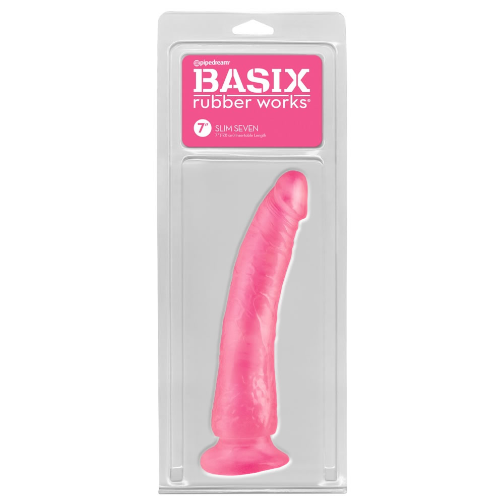 BASIX Slim Seven Dildo with Suction Base
