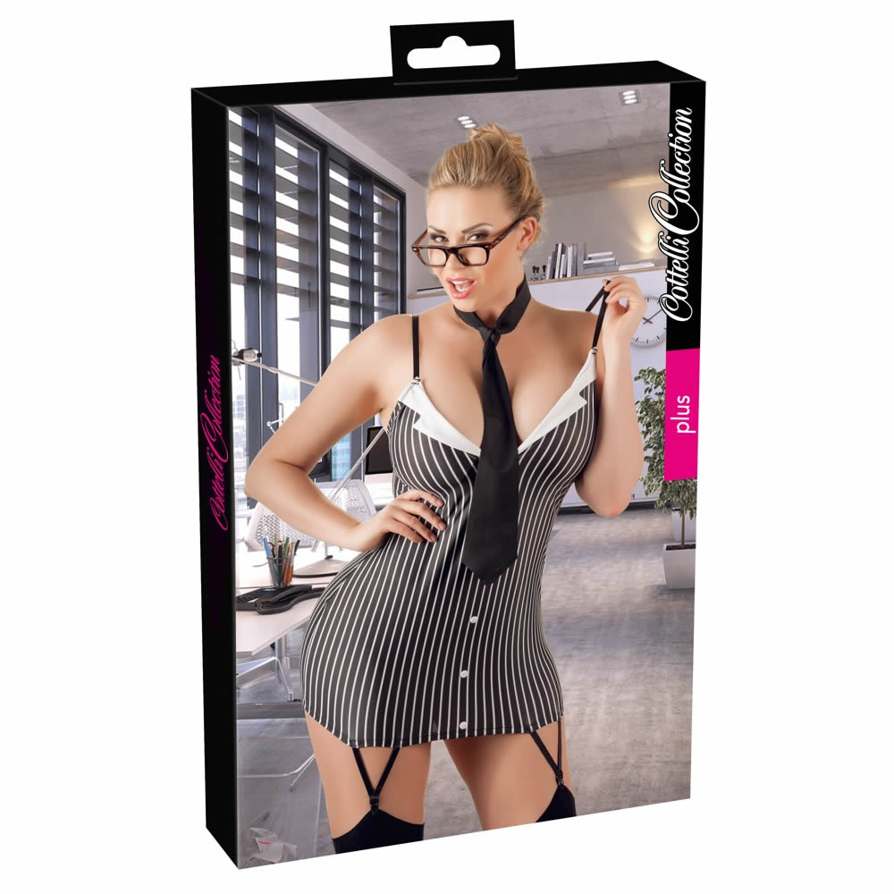 Sexy Plus Size Secretary Mini Dress Costume