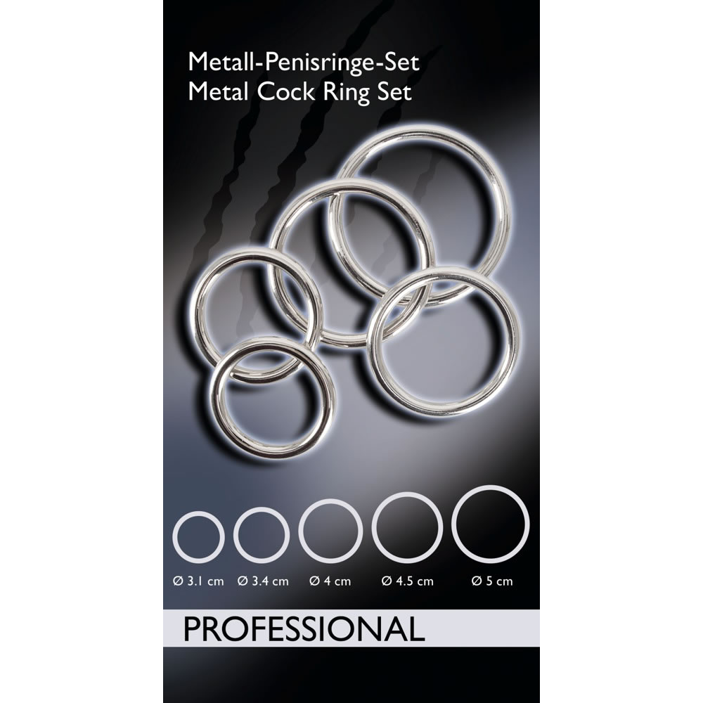 Cock Ring Set with 5 Metal Cock Rings