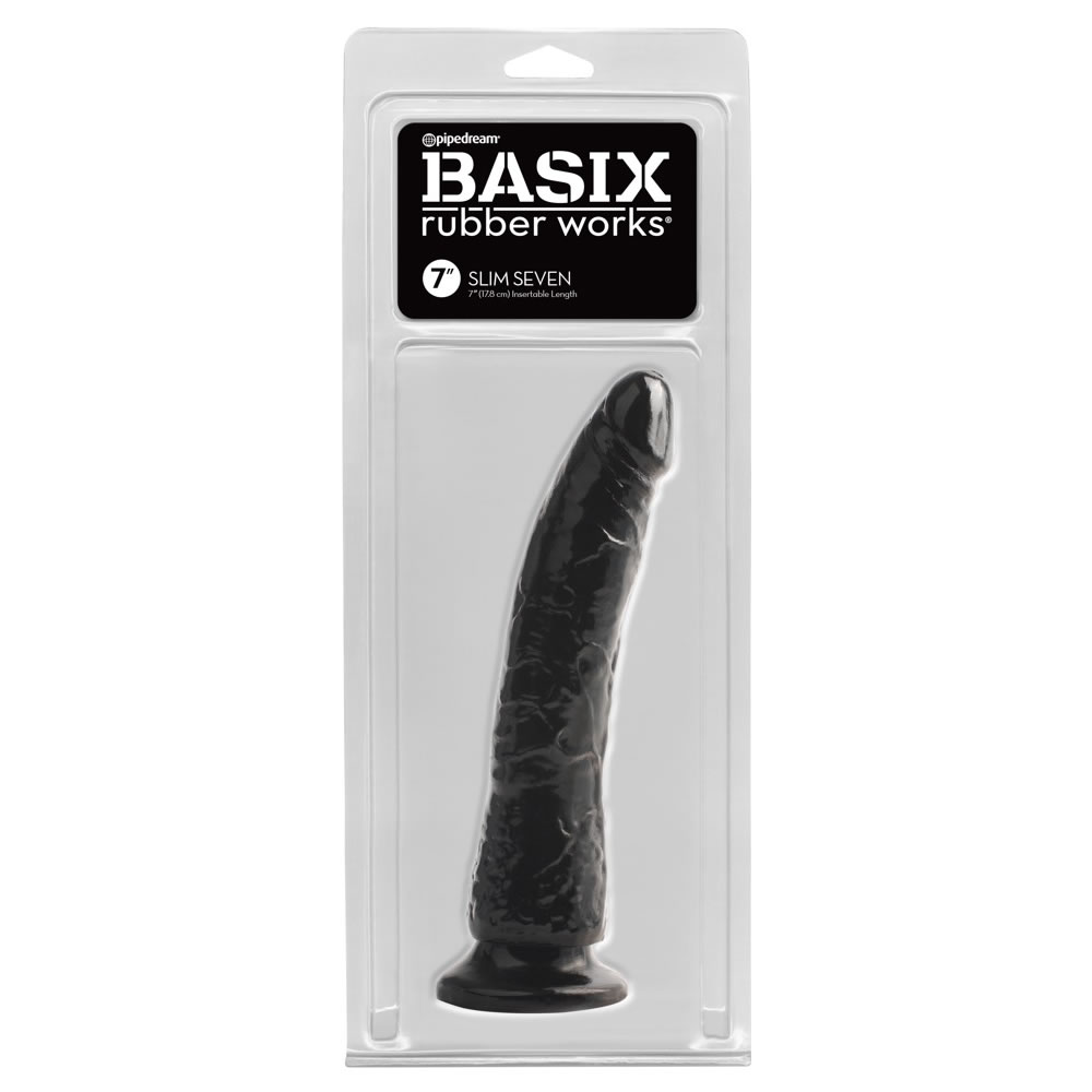 BASIX Slim Seven Dildo mit Saugnapf