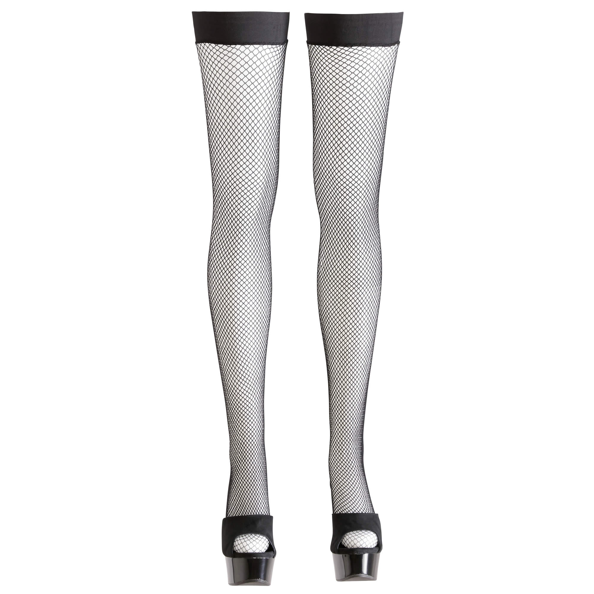 Stay-Up Net Stockings in Black