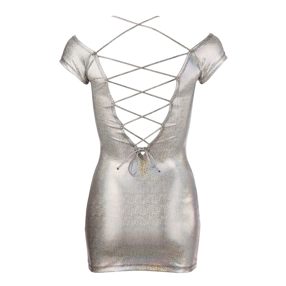 Mini Dress with silver color