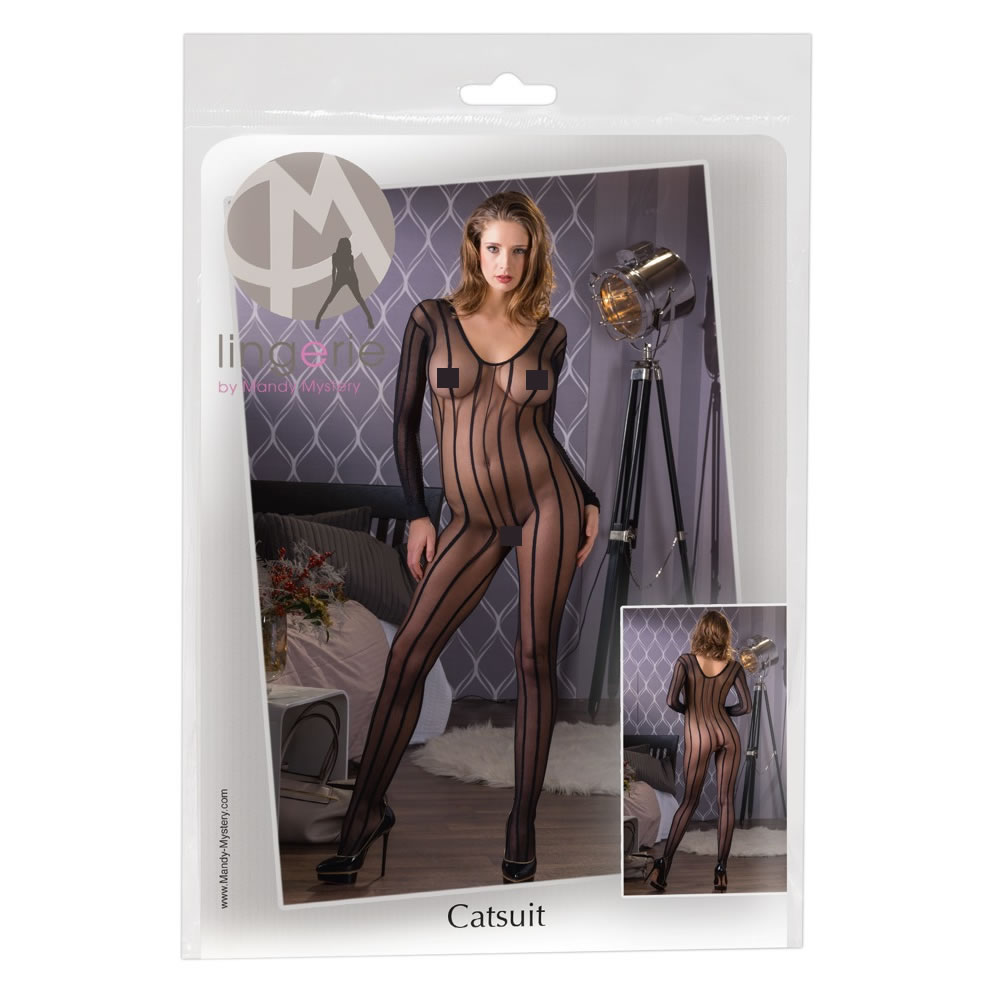 Catsuit in Transparent with Stripes