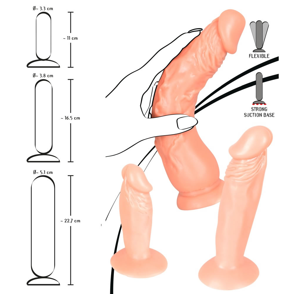 Anal Training Set - 3 Dildo with Suction Cup 