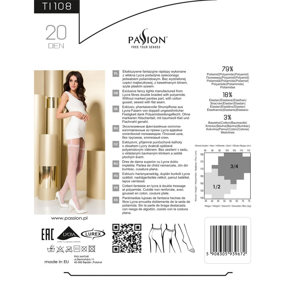Passion Tights 108 with Suspender Look