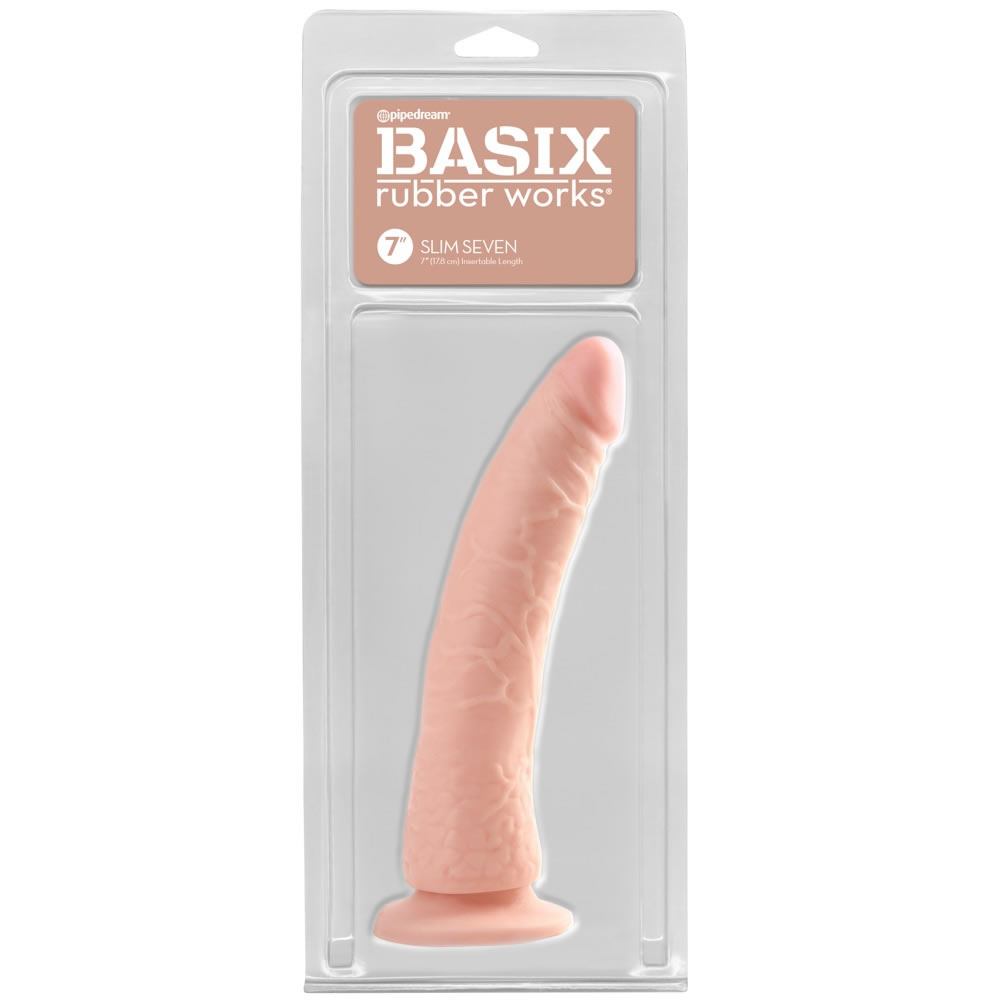 BASIX Slim Seven Dildo with Suction Base