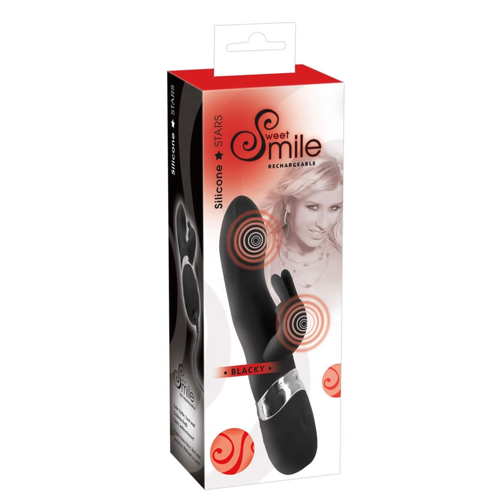 Sweet Smile Blacky Vibrator with Clit Stimulator