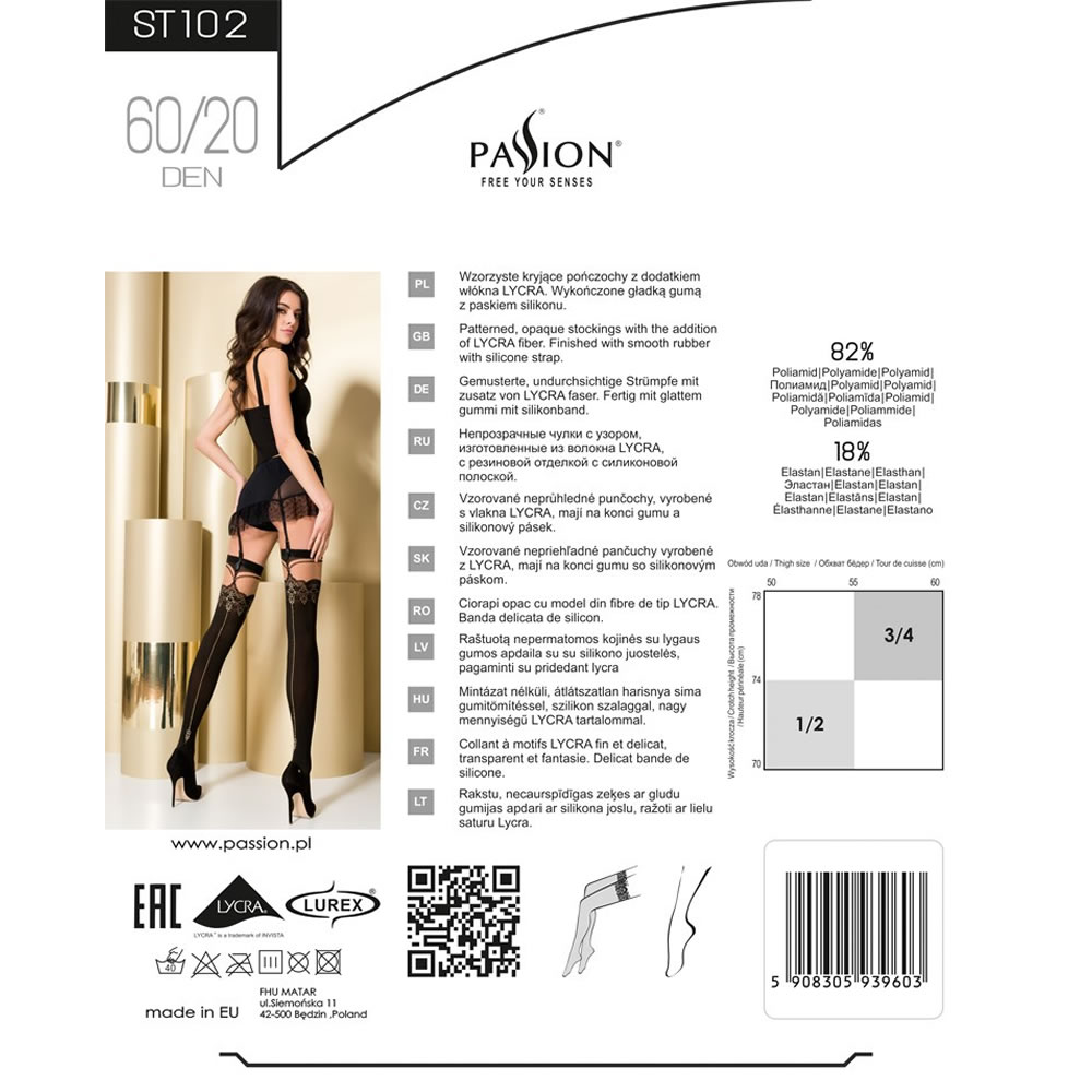 Passion 102 Lurex Stockings with Back Seam Pattern