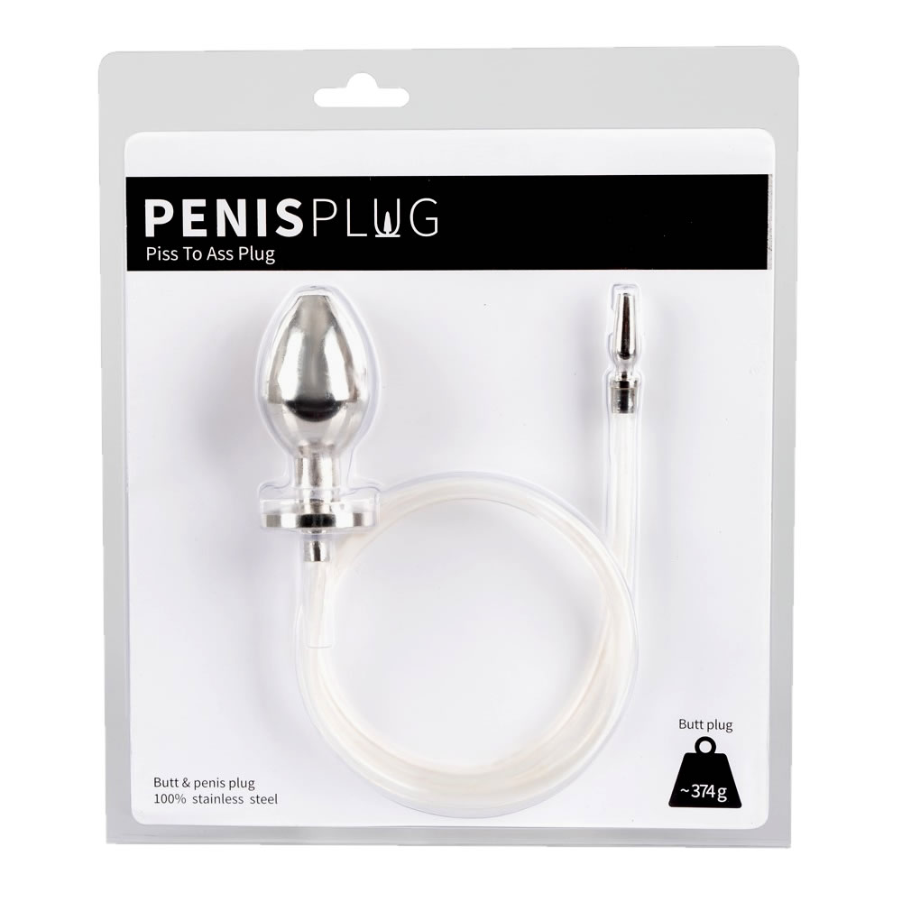 Piss to Ass Penis & Anal Plug in Metall