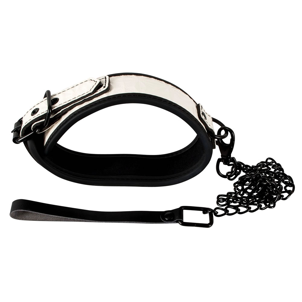 Bondage Collar with Metal Leash