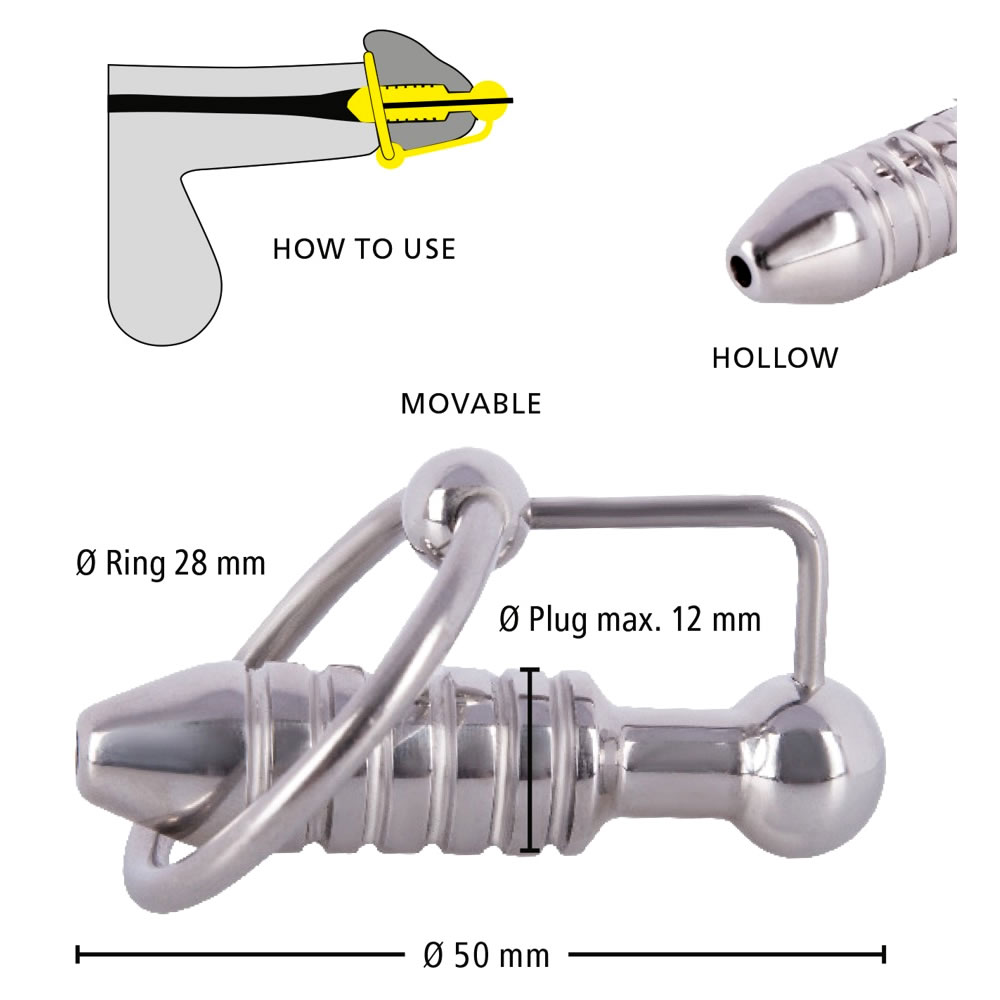 Penisplug Dilator Torpedo Plug with Glans Penis Ring