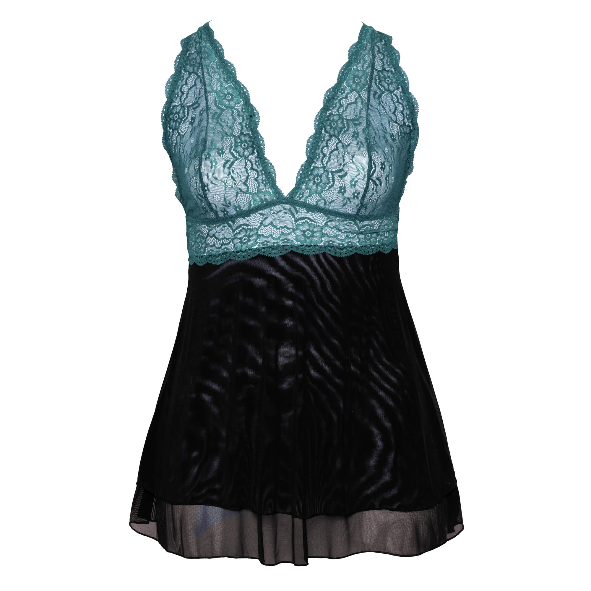 Plus Size Babydoll in Teal Lace