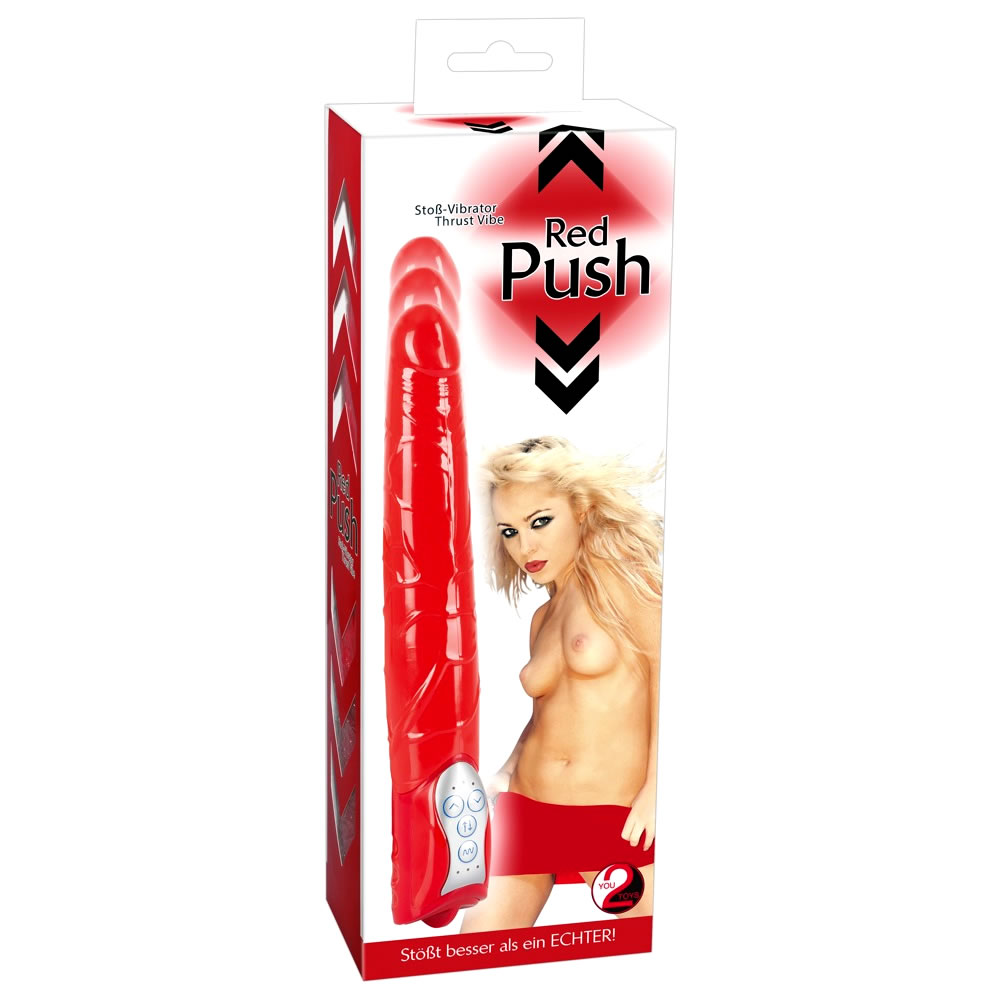 Red Push Vibrator with Thrust Function 