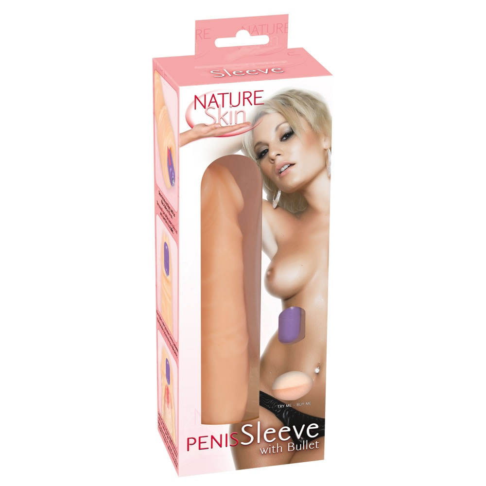 Nature Skin Penis Sleeve with Bullet Vibrator