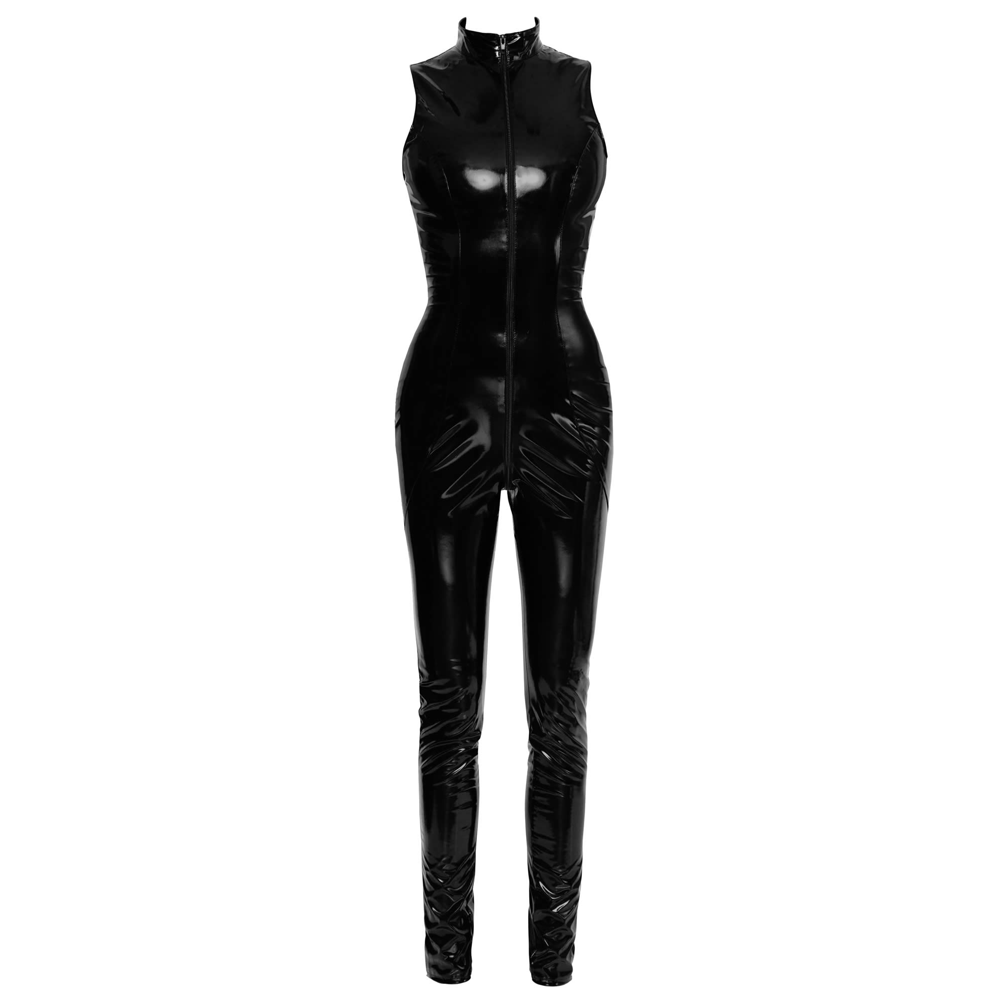 Catwoman Vinyl Jumpsuit in Black