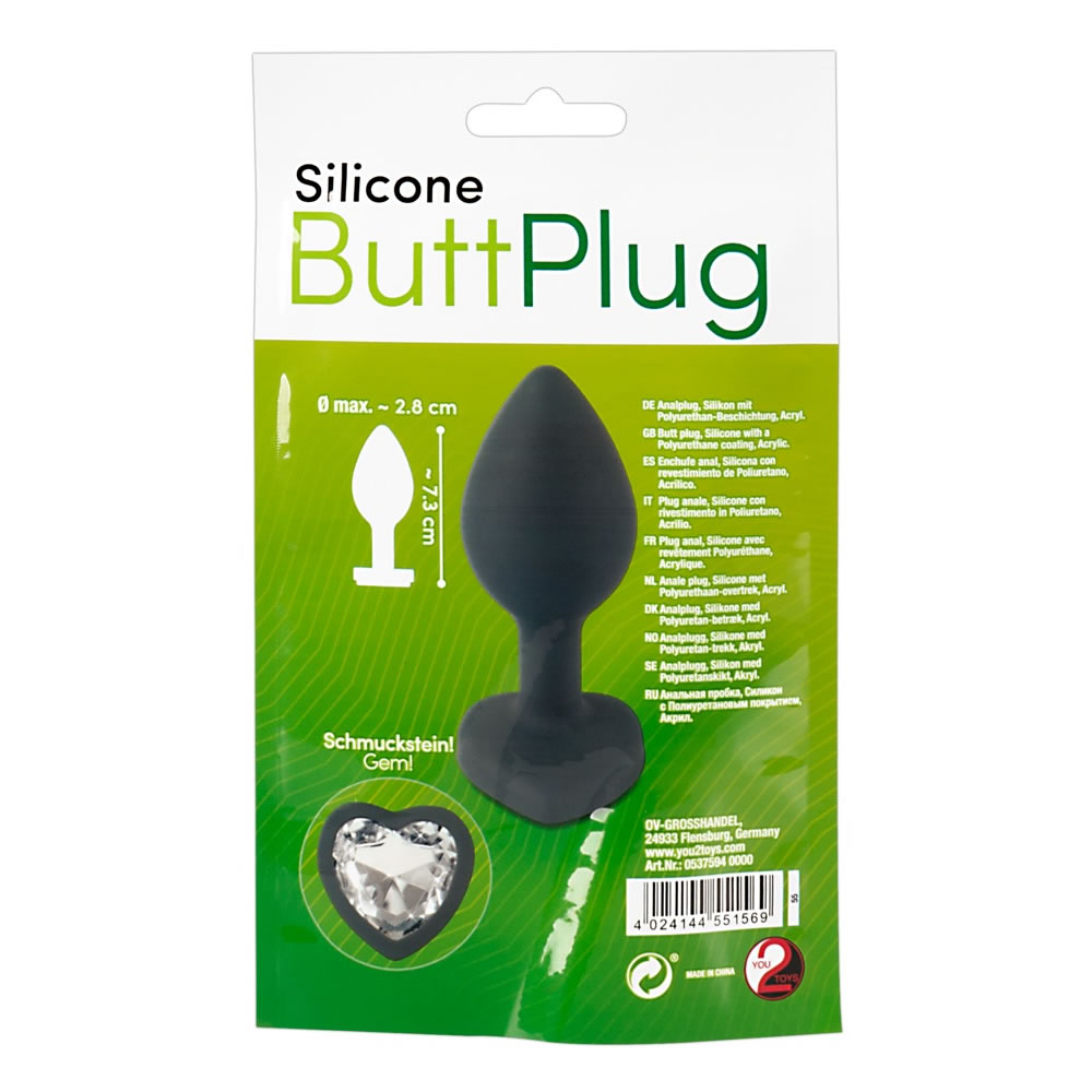 Silicone Butt Plug with Gem Stone