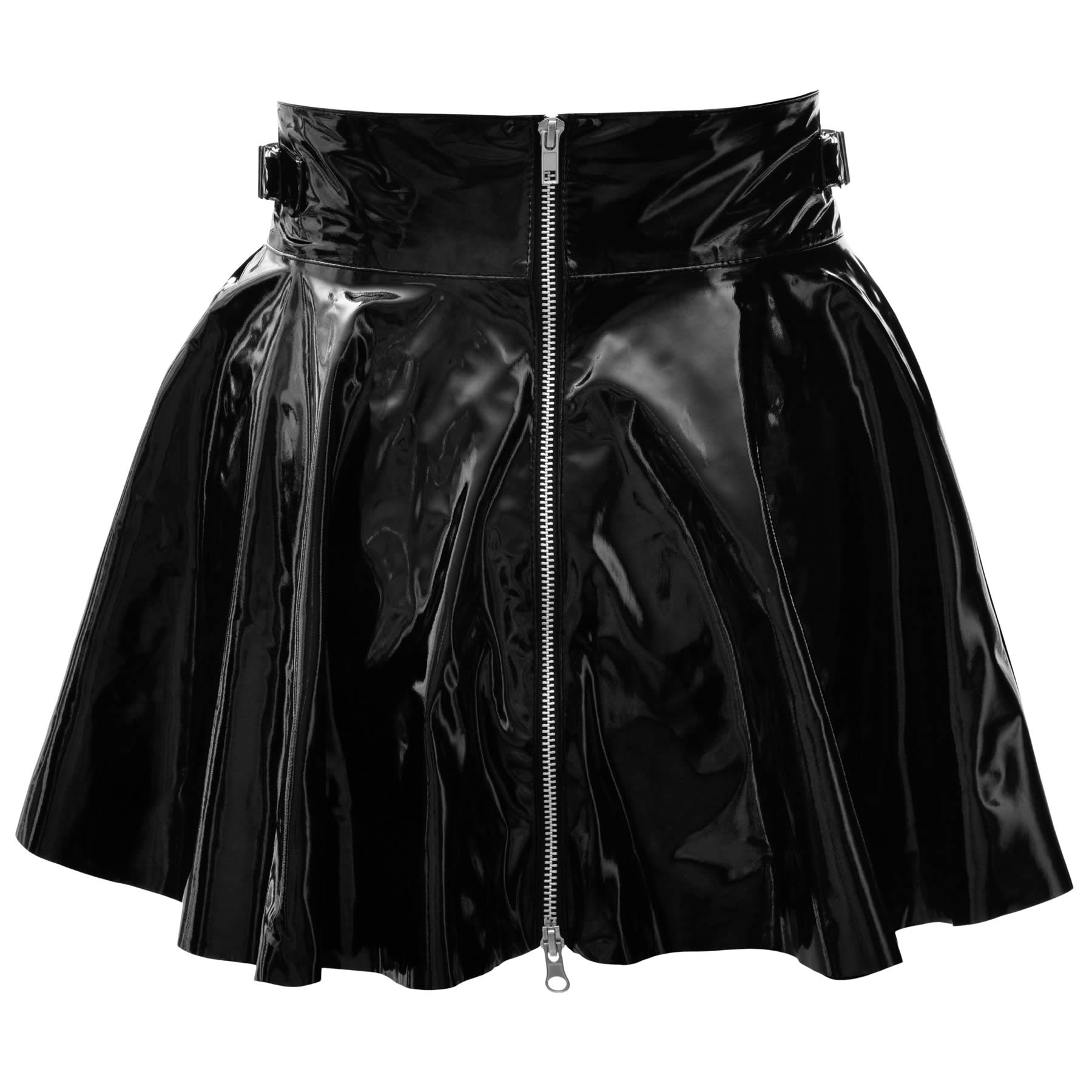 Vinyl mini skirt with zipper