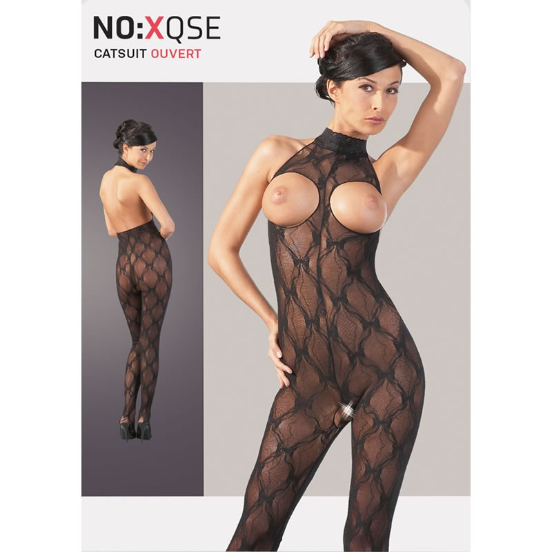 Crotchless Catsuit Black