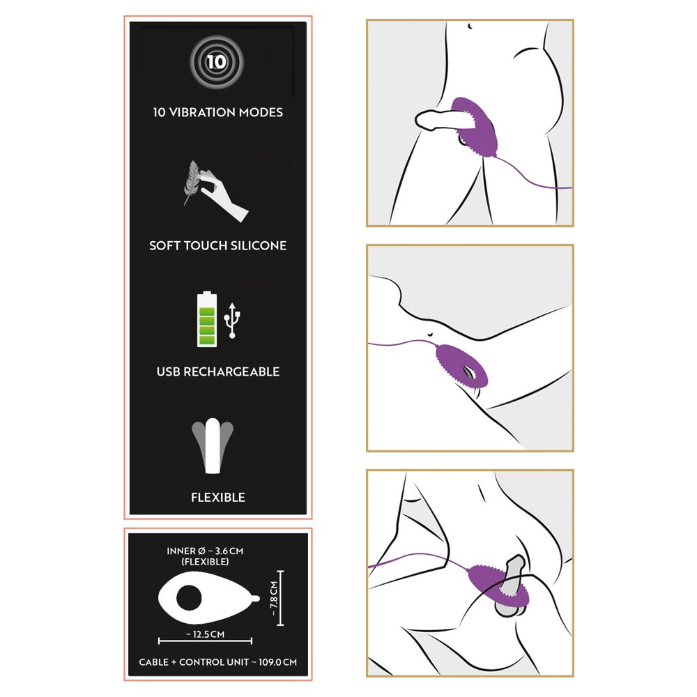 Couples Cushion Vibrator and Cock Ring