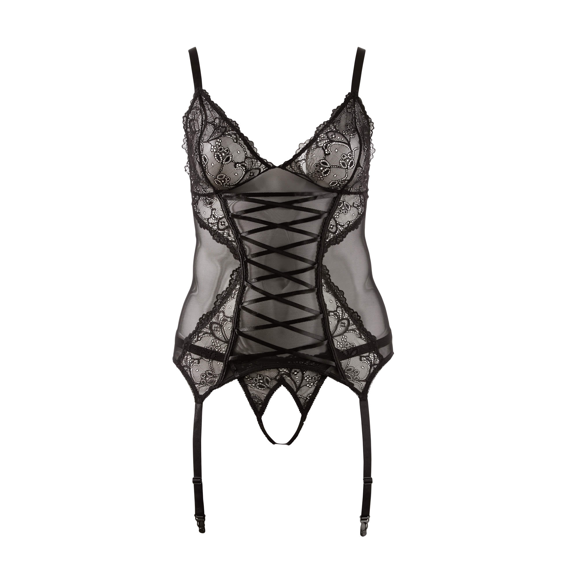 Plus Size Basque with String in Black