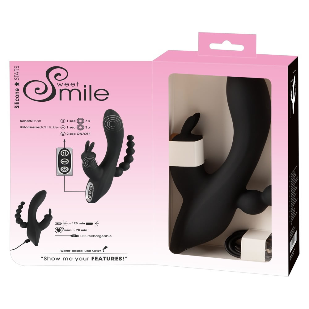 Sweet Smile Rabbitvibrator Triple G-Spot Vibrator mit Anus-Stimulator