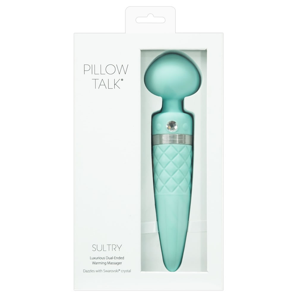 Pillow Talk Sultry Massage Wand and Vibrator with Warm and Swarovski Crystal