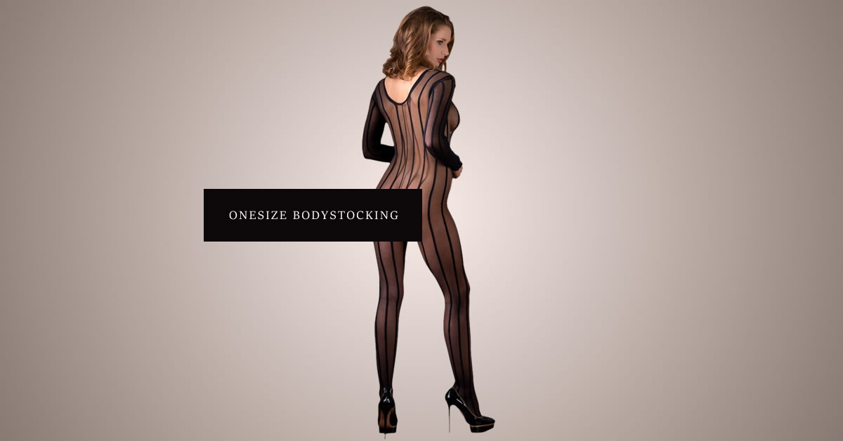 Catsuit in Transparent with Stripes