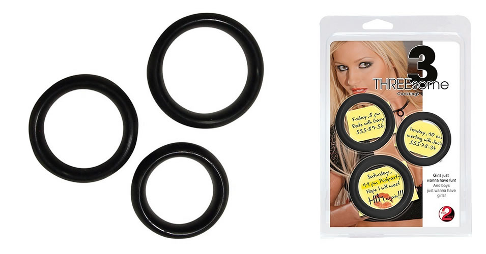 Cock Ring Set Threesome of Silicone