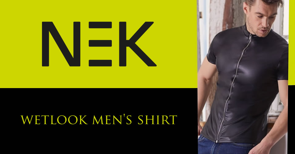 Wetlook Mens Shirt with Zip