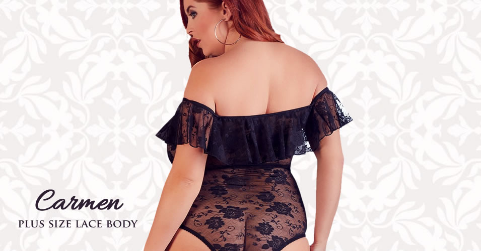 Plus Size Carmen Lace Body with Frills