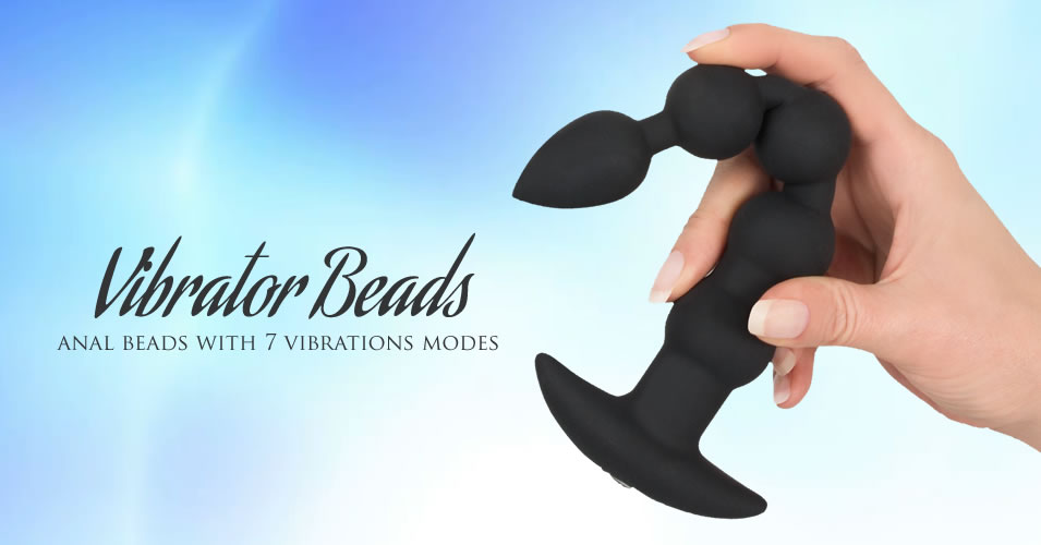 Black Velvets Anal Beads with Vibrator