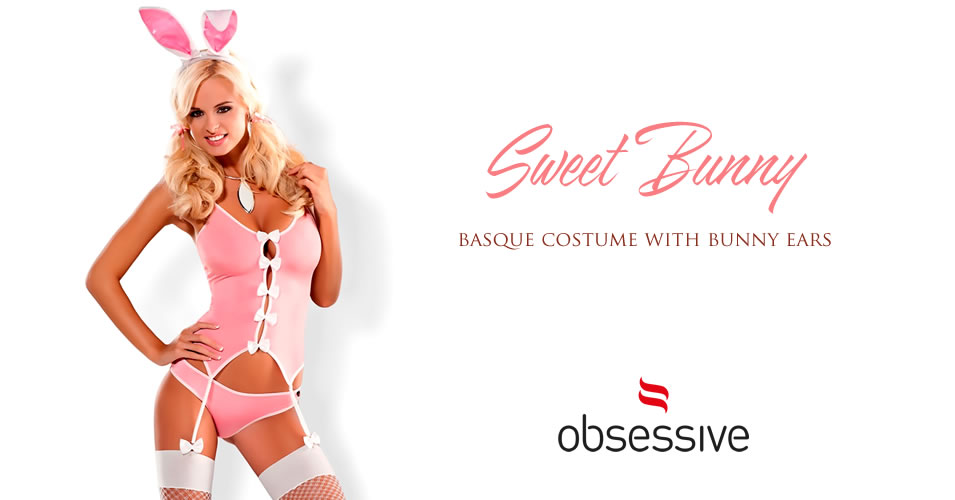 Køb Obsessive Bunny Bustier Kostume i Pink - Lingeri sæt & H