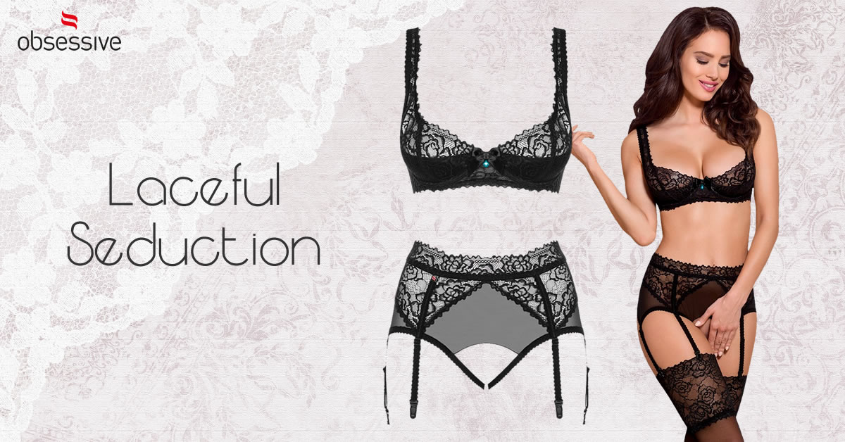 Obsessive Lace Bra and Suspender Belt