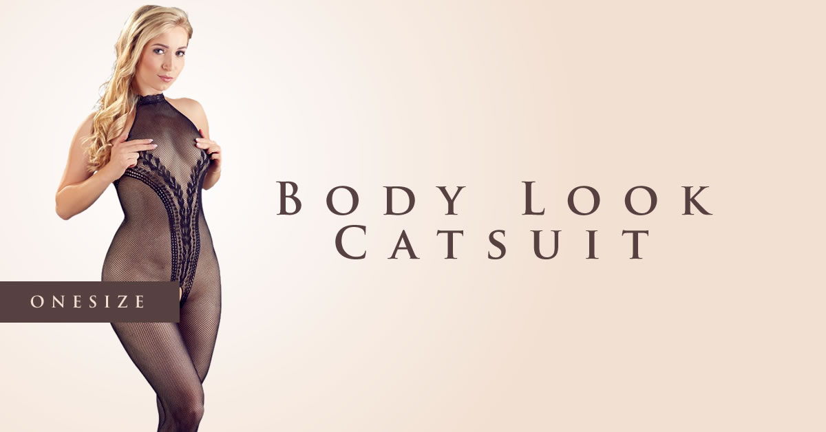 NO:XQSE Netz Catsuit mit Body Look