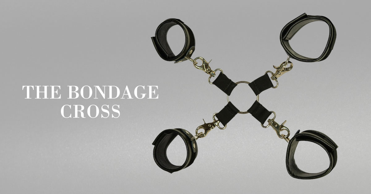 Bad Kitty Bondage Cross with 4 Cuffs