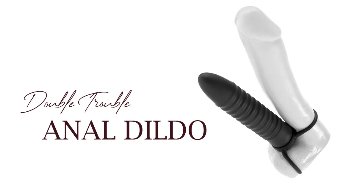 Anal Dildo Ribbed Double Trouble med Penis- og Testikelring