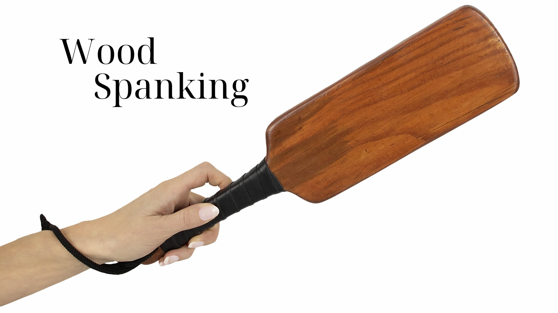 Spanking Paddle made of Wood with Leather Grip