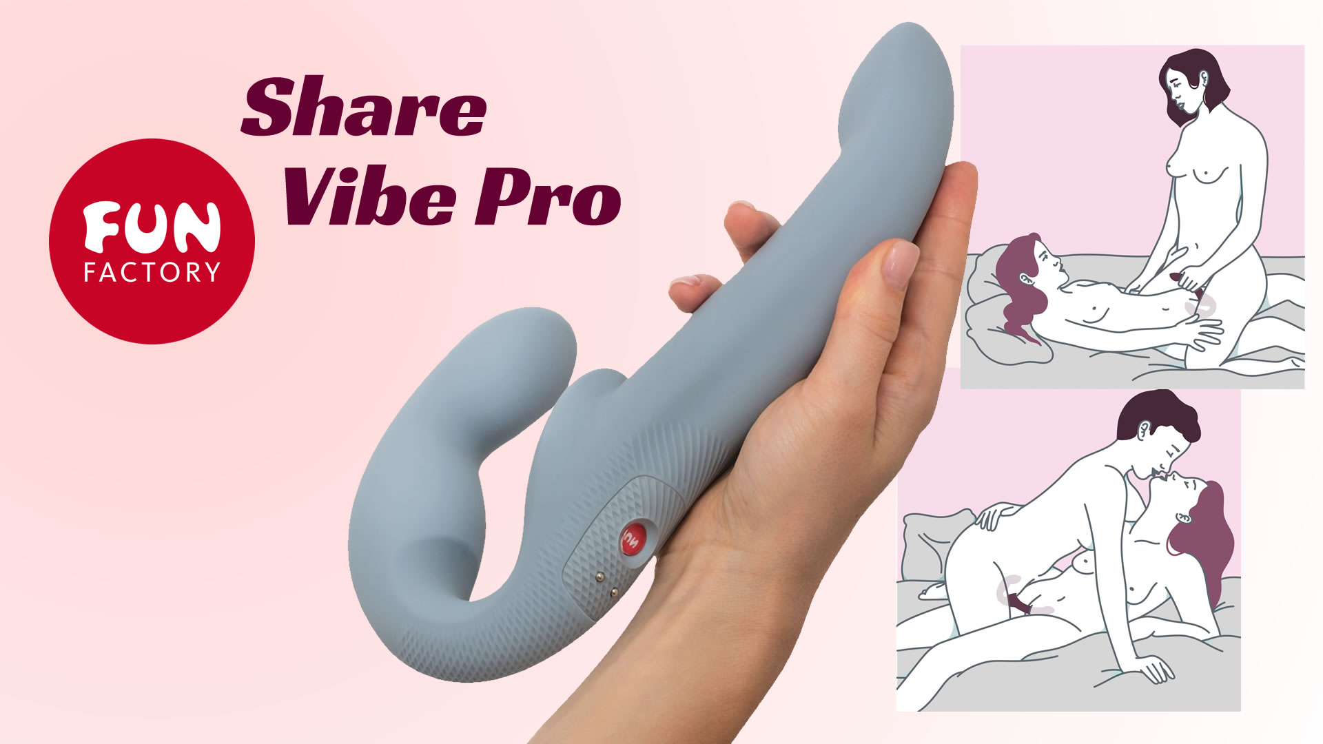 Fun Factory Share Vibe Pro Strap-on Dobbelt Vibrator