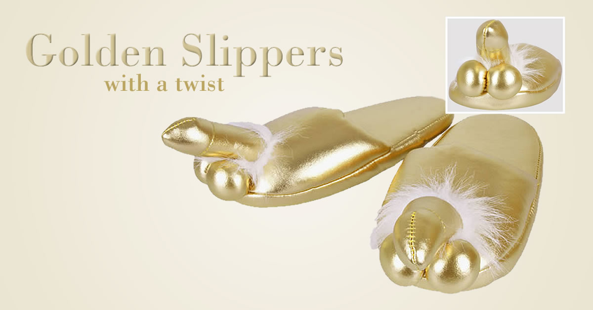 Penis-Slippers Gold-toned