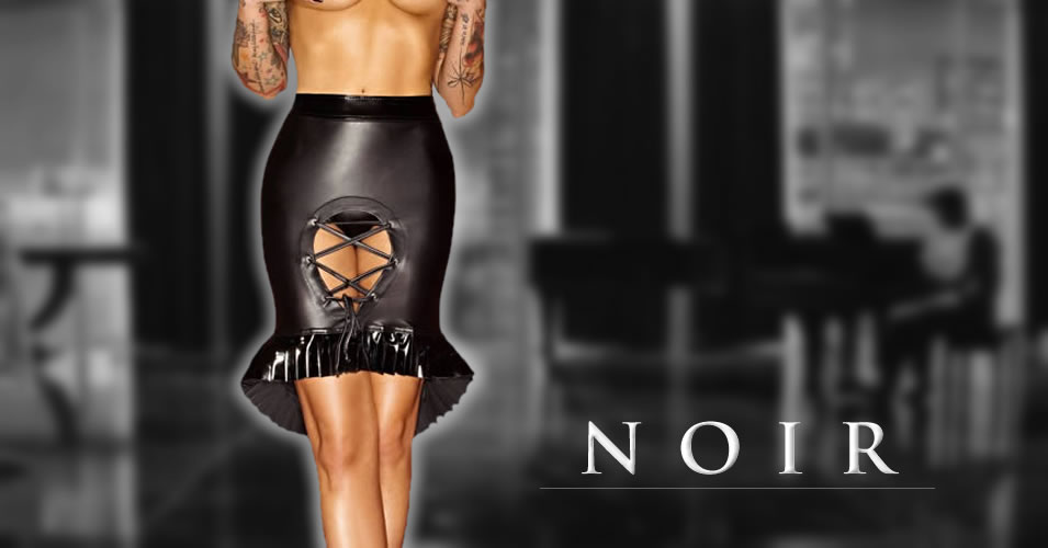 Noir Exclusive Mini Skirt with Lacing