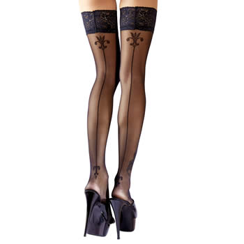 Stay-Up Stockings with Printed Seam