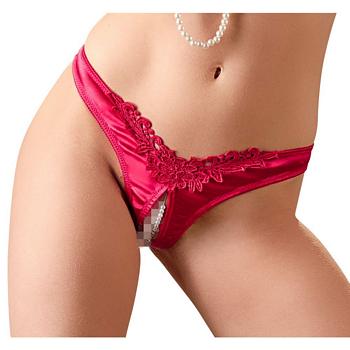 G-string with Pearls in Red