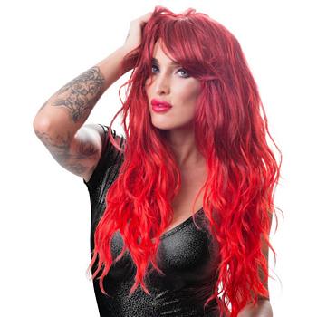 Red Wig with wavy long hair