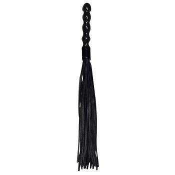 Leather Flogger with Wooden Handle and Dildo