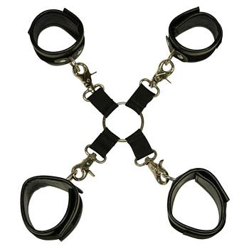 Bad Kitty Bondage Cross with 4 Cuffs