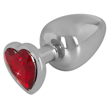 Aluminium Butt Plug with a Red Heart