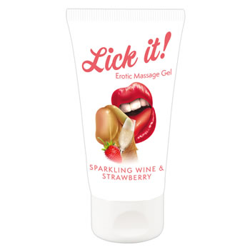 Lick-it Massage Gel Sparkling Wine and Strawberry