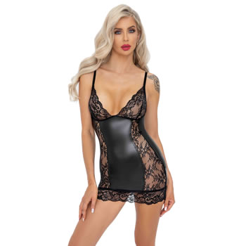 Noir Lingerie Dress made of Lace and Wetlook