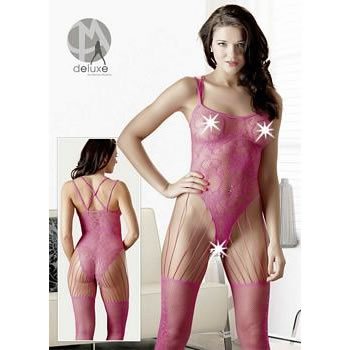 Pink Catsuit med Bodystocking Look
